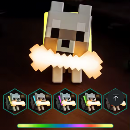 Pixel Wolf Lamp